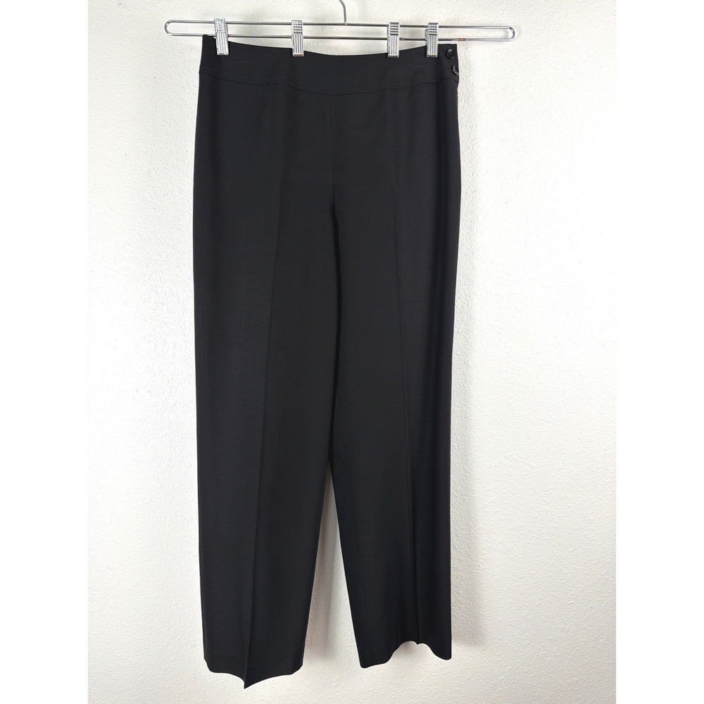 VTG Talbots Womens Black Italian Wool Stretch Straight Leg Trousers Pants Sz 10